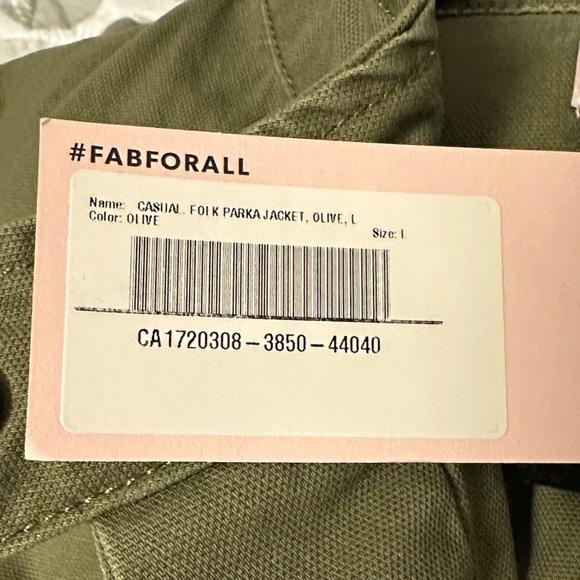 JustFab Olive Utility Jacket – Embroidered Pockets, NWT ✨ - Picture 5 of 5